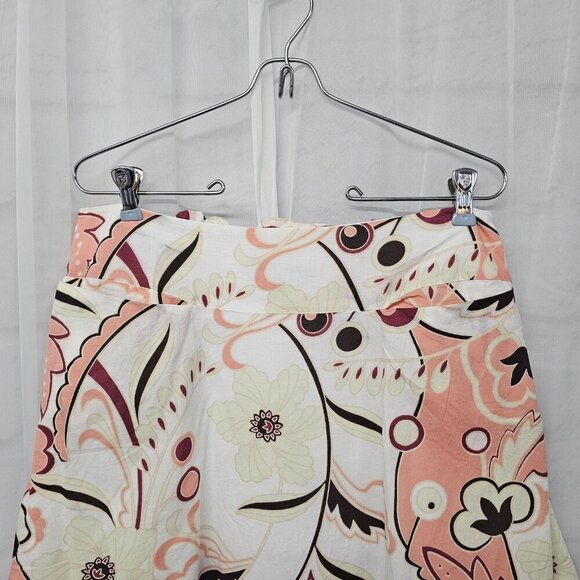 Apostrophe Pink Green Floral Skirt Retro Y2K Boho Eyelet Fairy Festival 10 - Picture 2 of 14